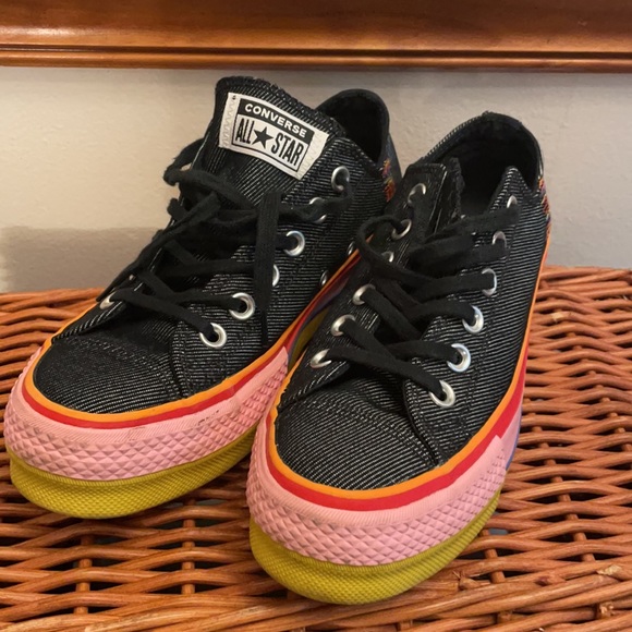 denim platform converse